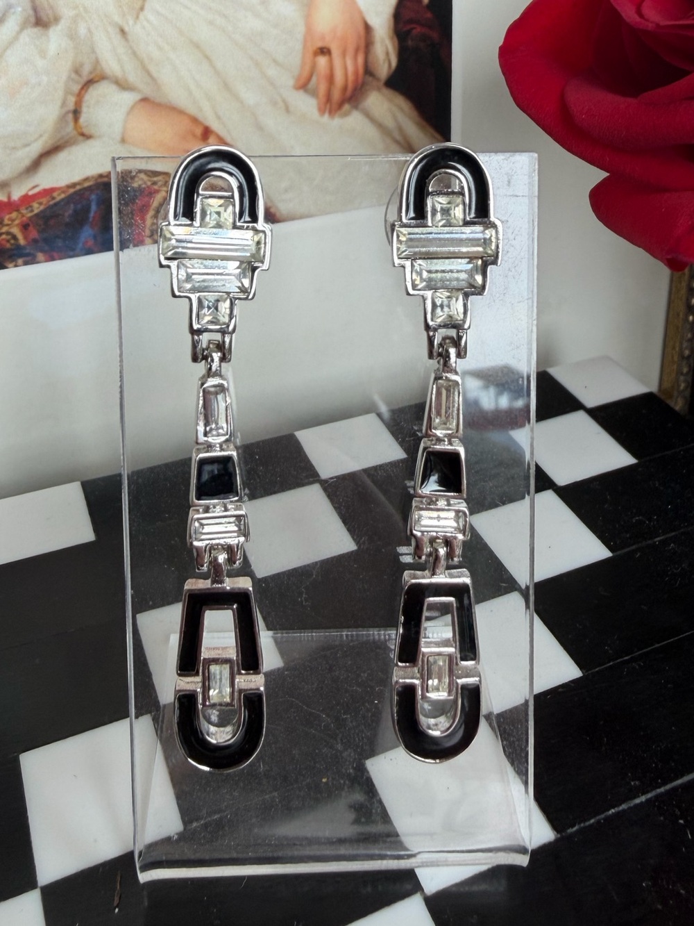 GIVENCHY Vintage Art Deco Drop Earrings